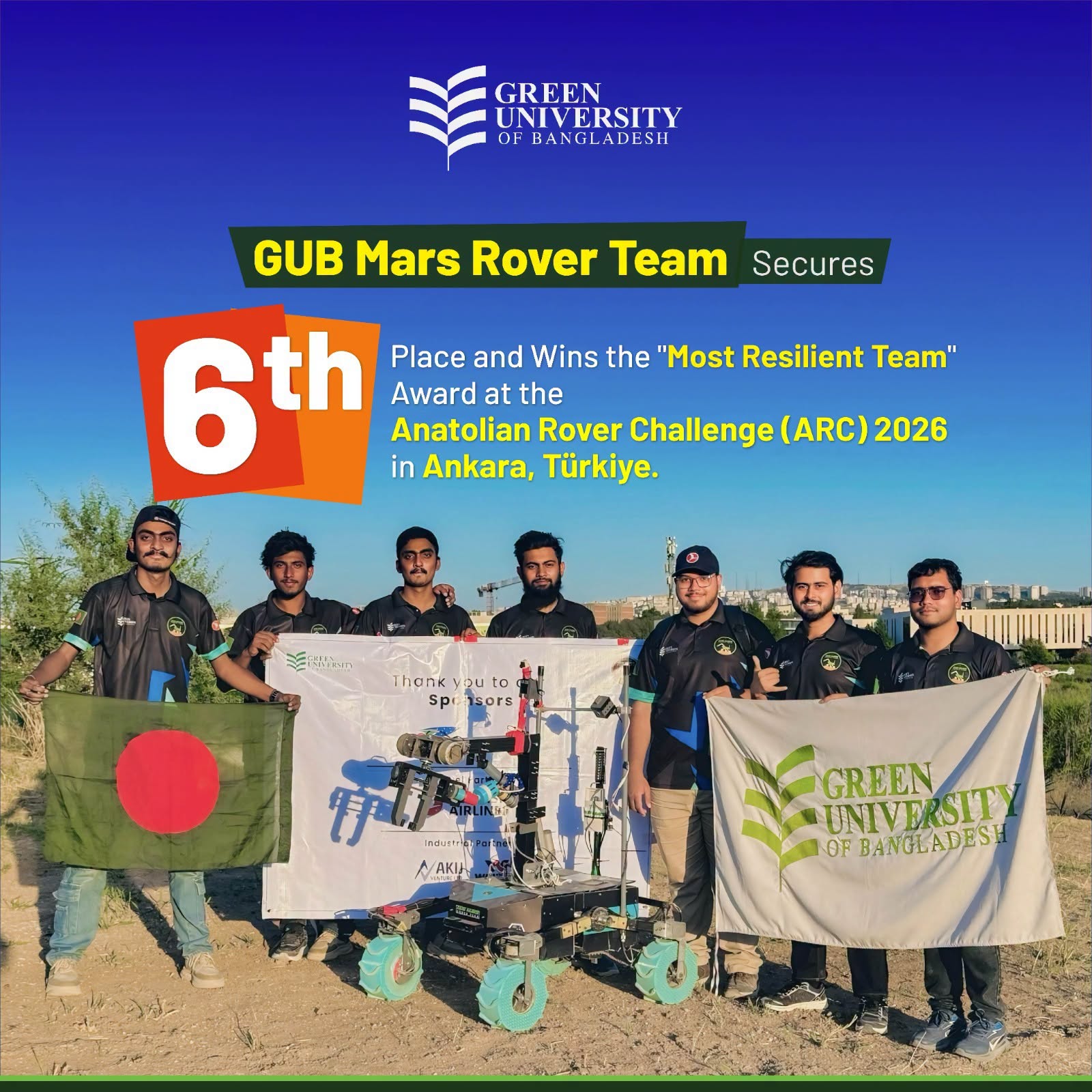 Software Engineering Department Celebrates the Success of Green University Mars Rover Team at ARC 2026